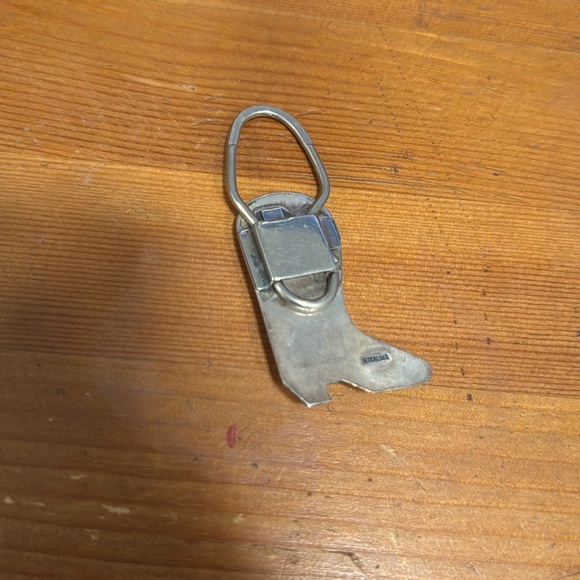 Western Boot Keychain with Turquoise Accent - Picture 2 of 2